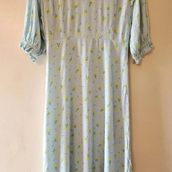 Faithfull The Brand Jea Marie Puff Sleeve Feminine Midi Sundress Dress Sz Small - Picture 9 of 16
